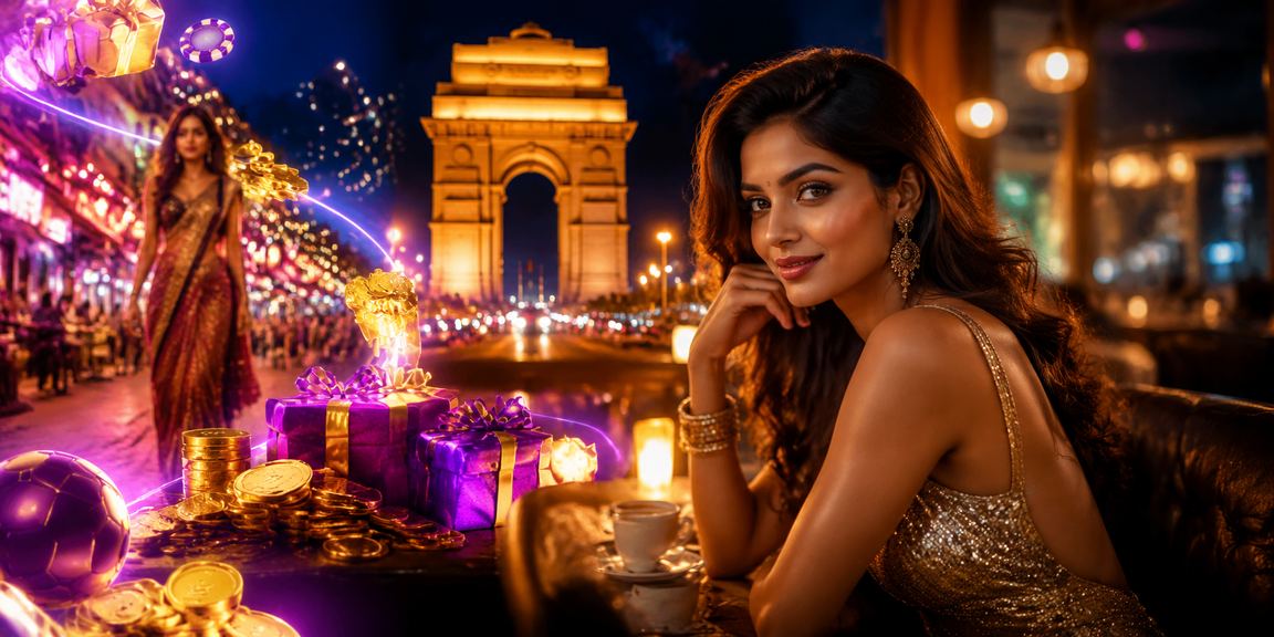 Delhi India Gate area with gaming and Bollywood theme